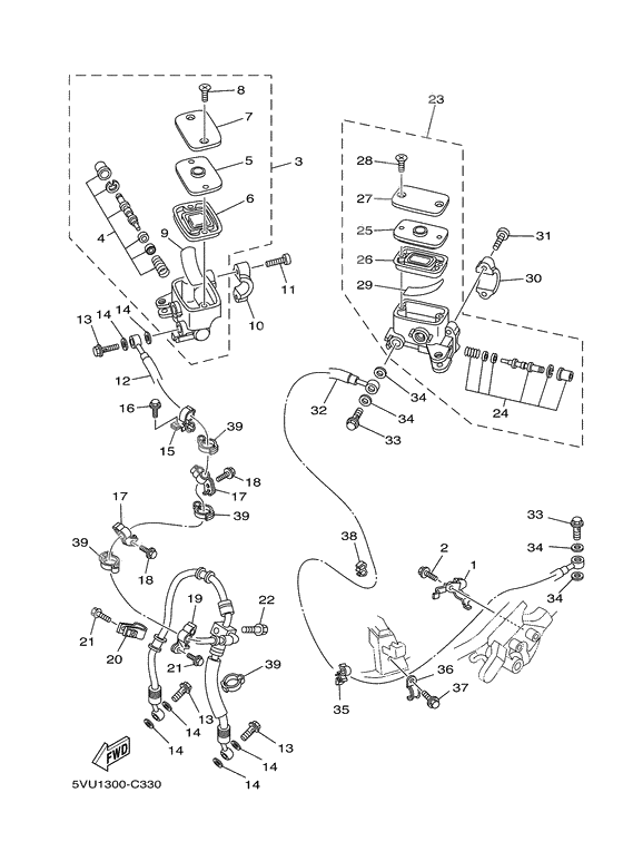 Front master cylinder