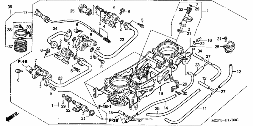 Throttle body (assy.) ('00-'01)