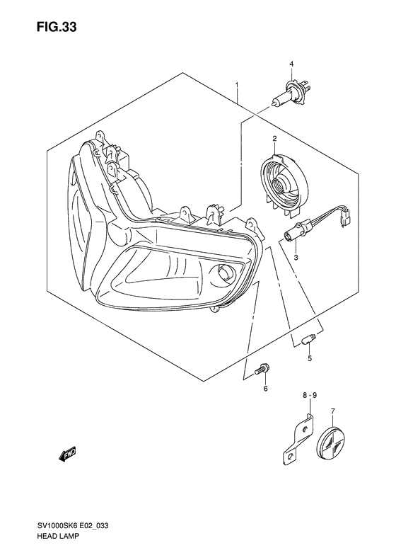 Headlamp              

                  Sv1000s e24