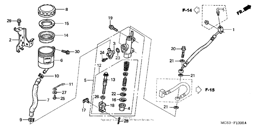 Rear brake master cylinder (st1300)
