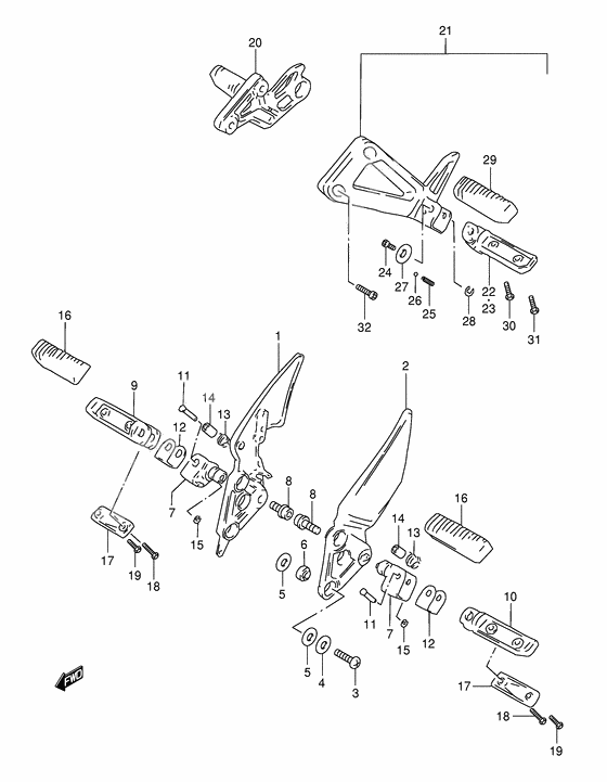 Footrest              

                  Model v/w/x