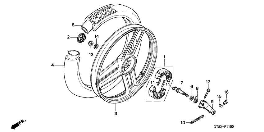 Rear wheel complete assy