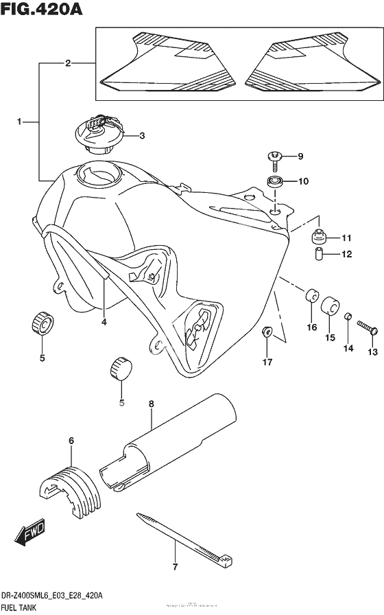 Топливный бак (Dr-Z400Sml6 E03)