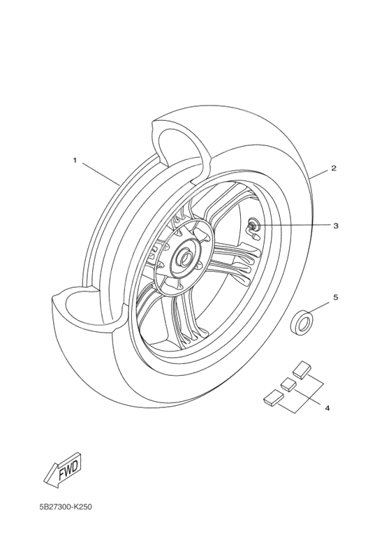 Rear wheel complete assy
