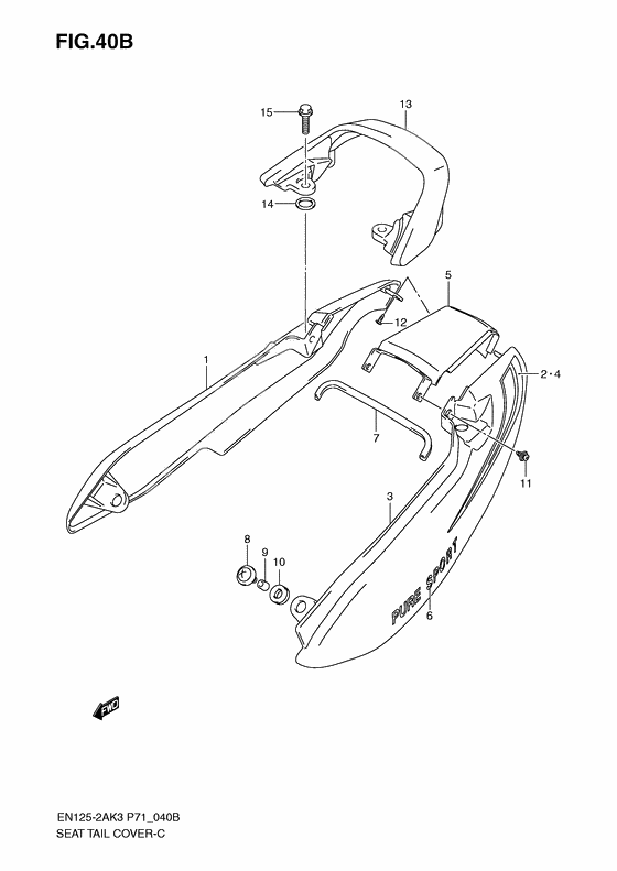 Seat tail cover              

                  En125-2ak7/huk7