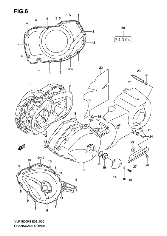 Crankcase cover ass`y (v