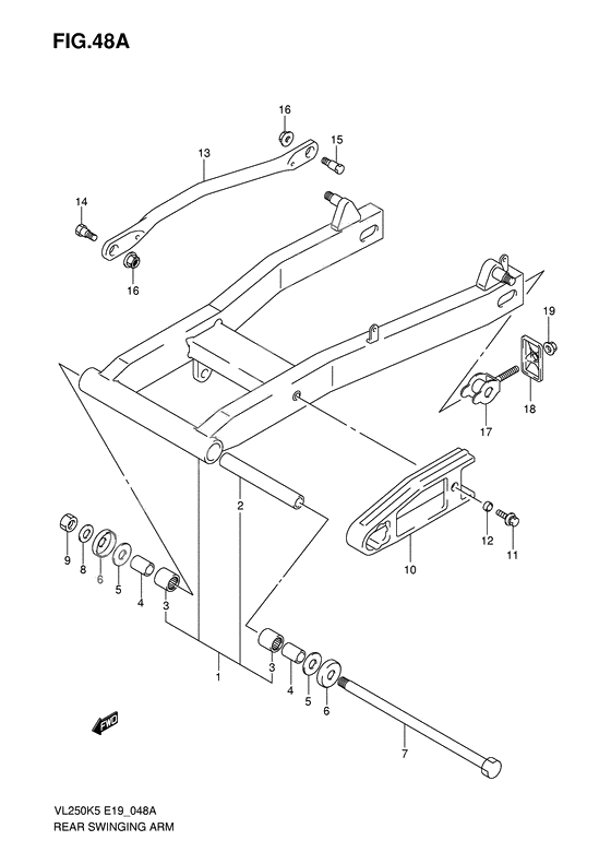 Rear swinging arm              

                  Model k6/k7