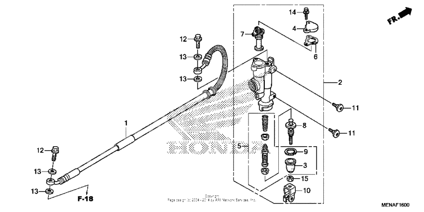 Rear brake master cylinder