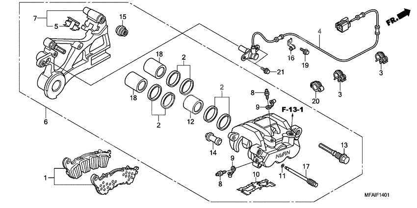 Rear brake caliper              

                  CBF1000A/T/S