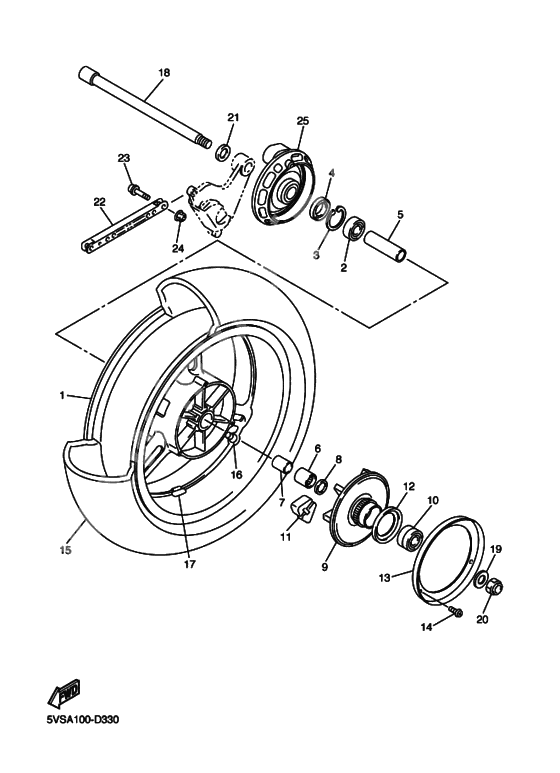 Rear wheel complete assy