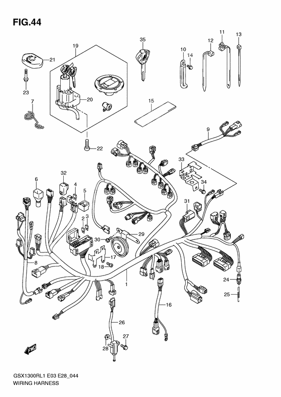 Wiring harness              

                  Gsx1300rl1 e33