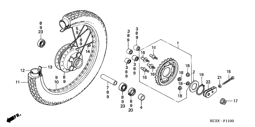Rear wheel complete assy