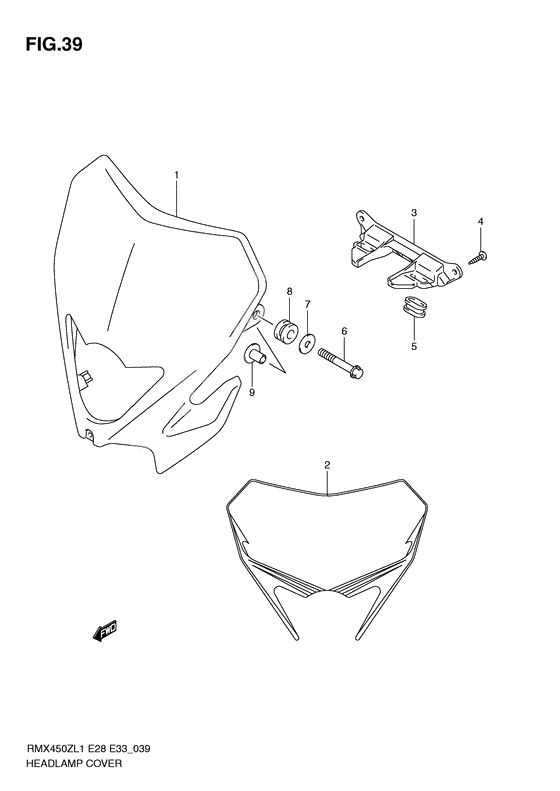 Headlamp cover front fender              

                  Rmx450zl1 e33
