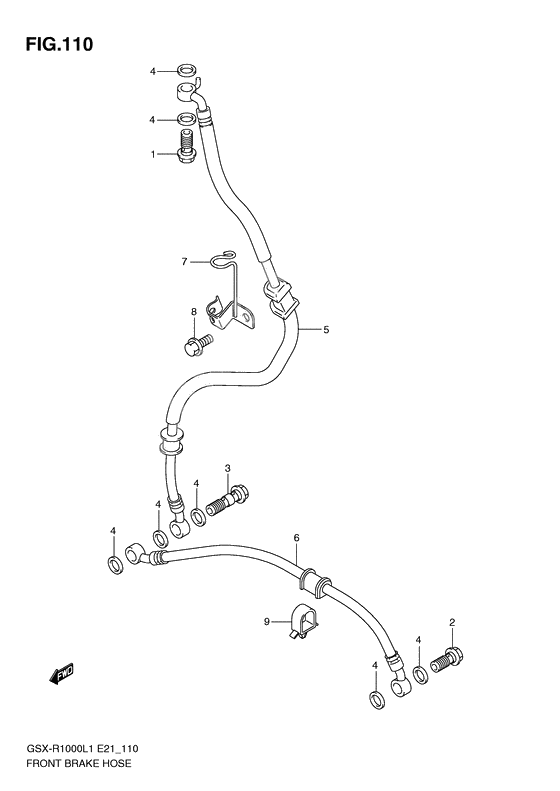 Front brake hose