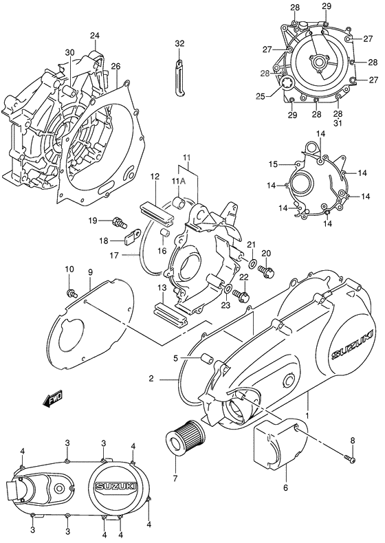 Crankcase cover ass`y (v