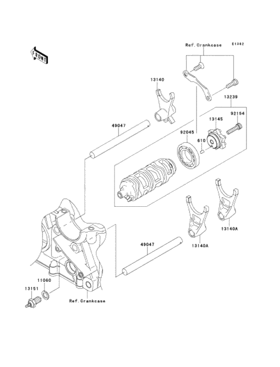 Gear change drum/shift fork              

                  s