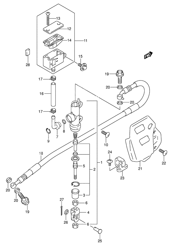 Rear master cylinder