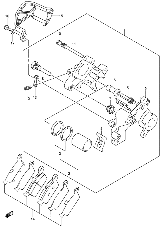 Rear caliper              

                  Model k4