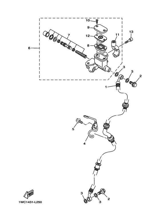 Передний тормозной цилиндр