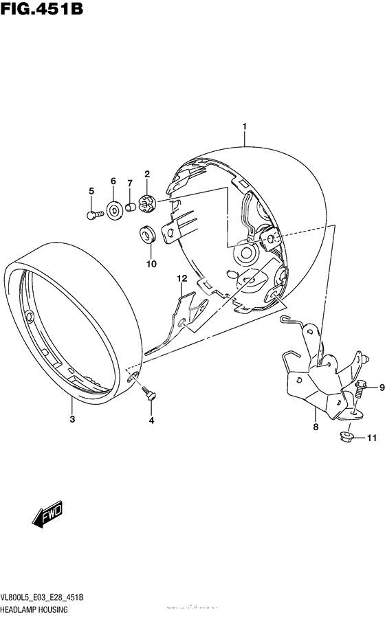 Кожух фары (Vl800L5 E33)