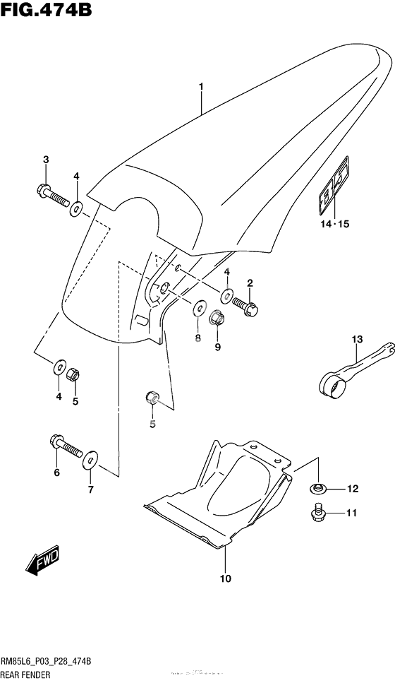 Rear Fender (Rm85L6 P28)