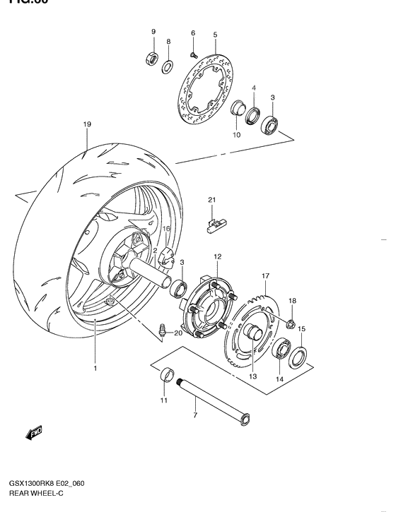 Rear wheel complete assy              

                  Model k8/k9