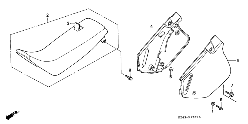 Seat/side cover              

                  CR125RP/RR/RS/RT/RV