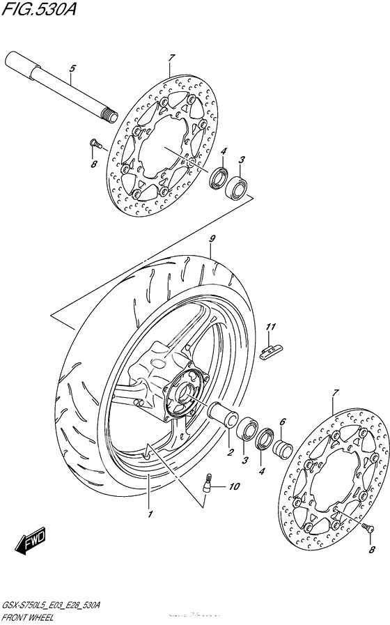 Переднее колесо (Gsx-S750L5 E03)