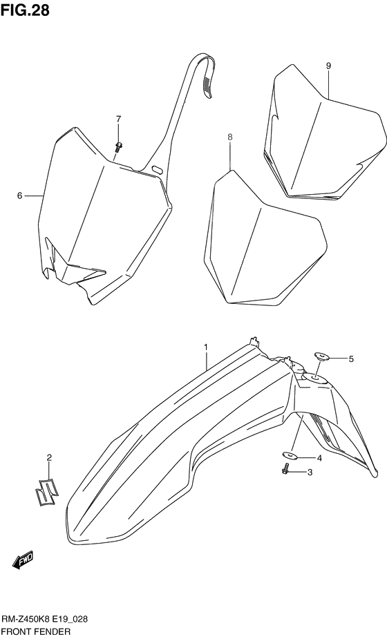 Front fender              

                  Rm-z450k8/k9/l0