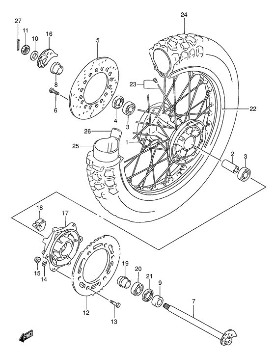 Rear wheel complete assy