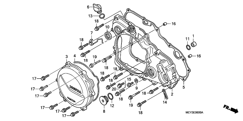 R. crankcase cover