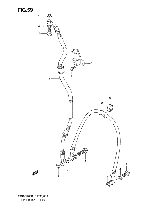 Front brake hose