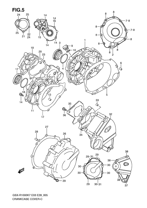 Crankcase cover ass`y (v