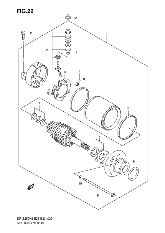 Starting motor