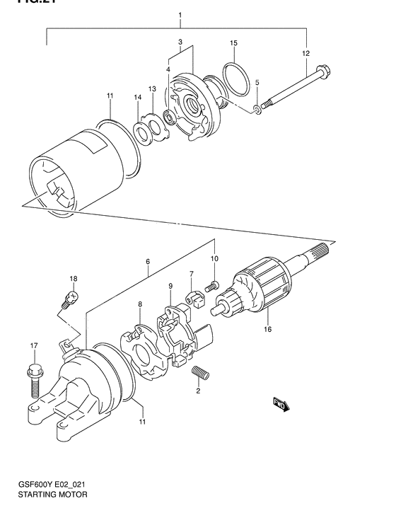 Starting motor