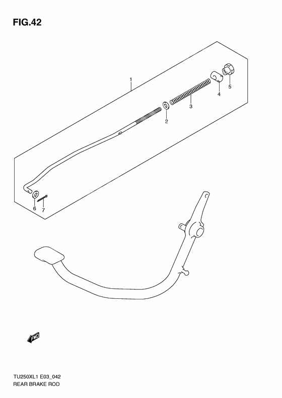 Rear brake rod