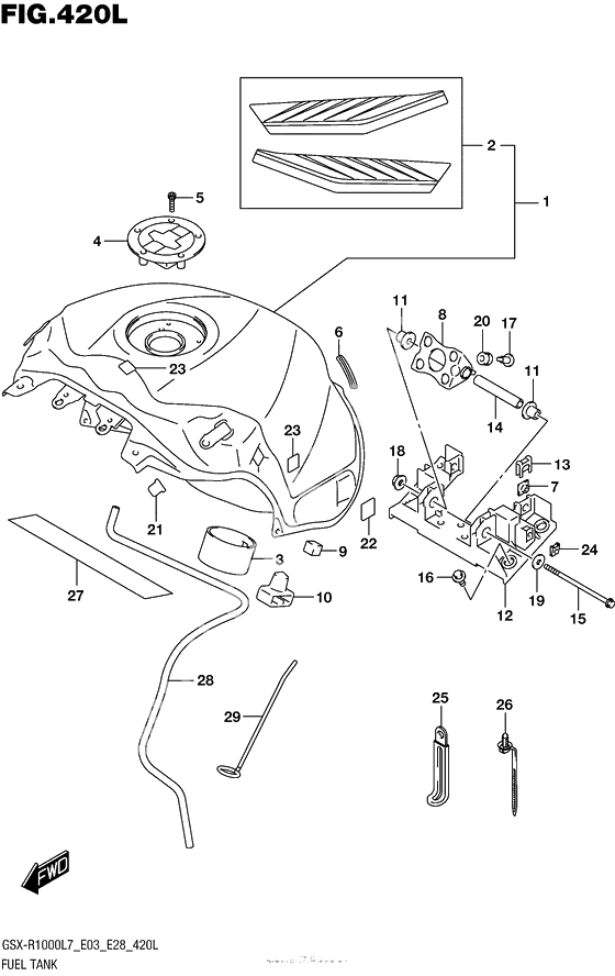 Топливный бак (Gsx-R1000Al7 E33) (Ysf)