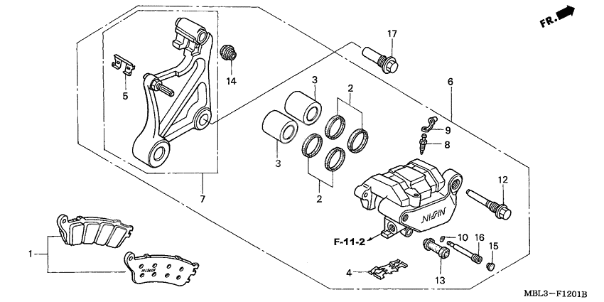Rear brake caliper              

                  NT650V2/3/4/5