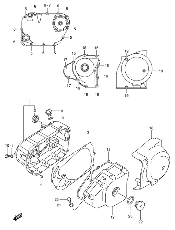 Crankcase cover ass`y (v