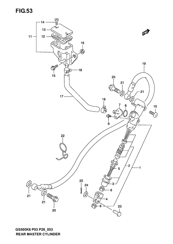 Rear master cylinder              

                  Model k3