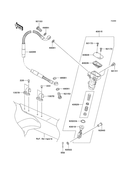 Rear master cylinder