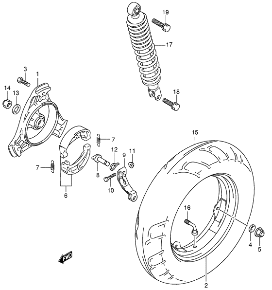 Rear wheel complete assy