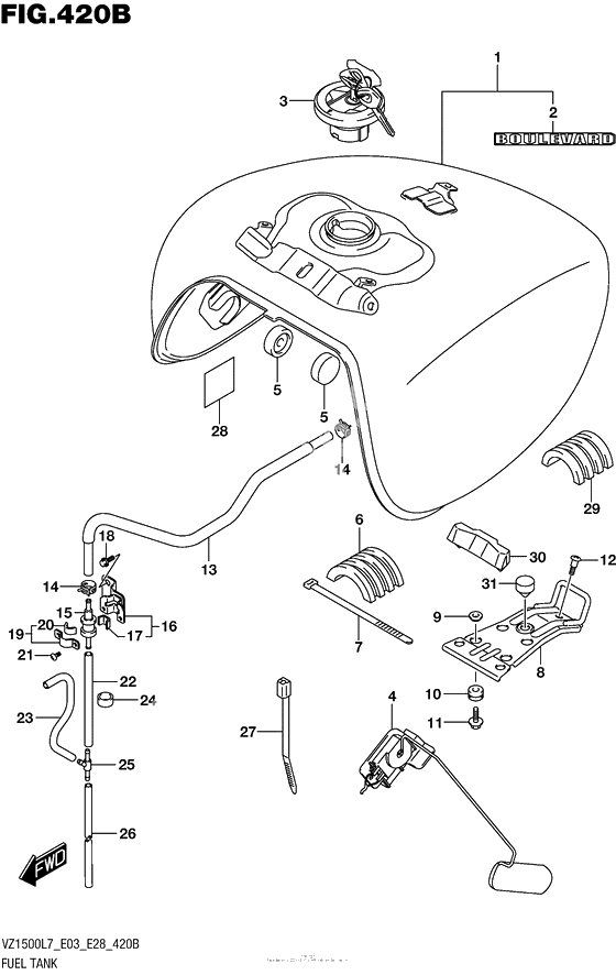 Топливный бак (Vz1500L7 E28)