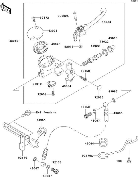 Front master cylinder