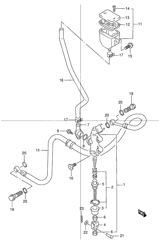 Rear master cylinder