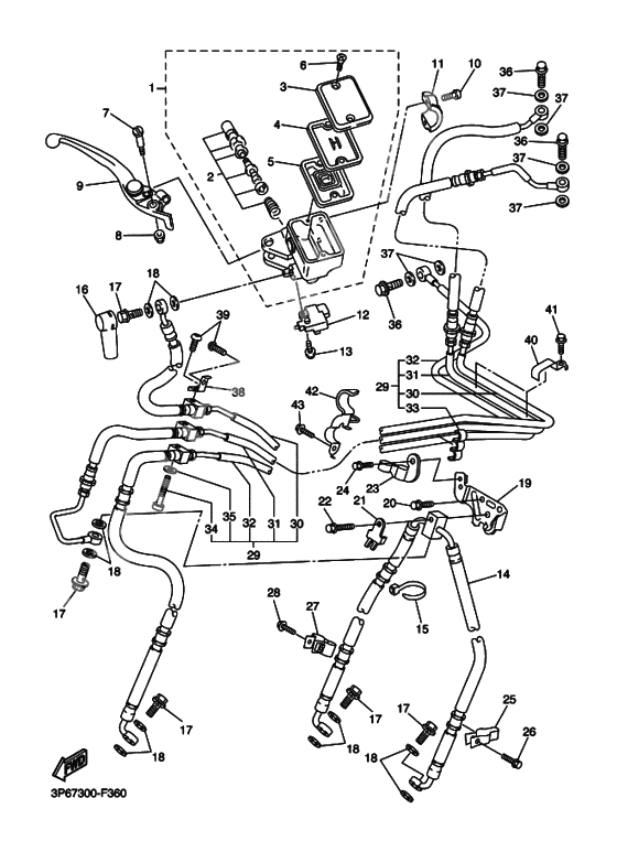 Front master cylinder