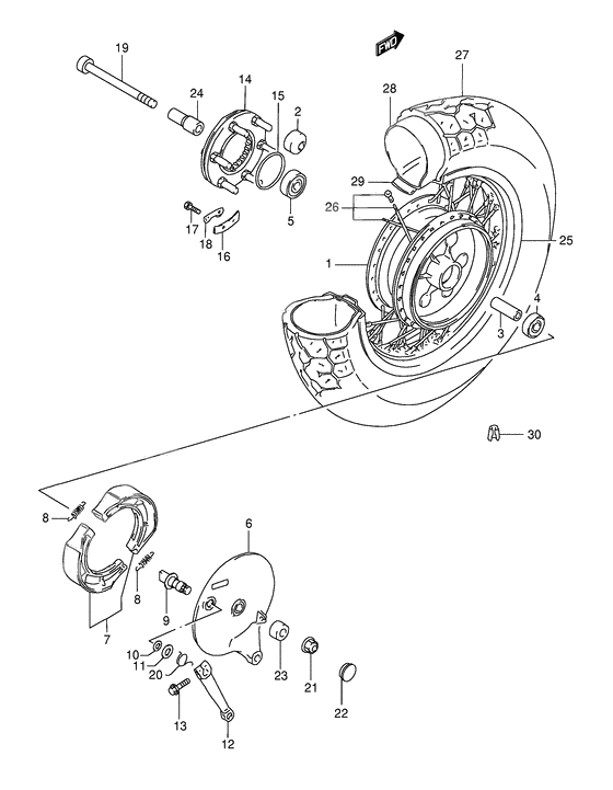 Rear wheel complete assy