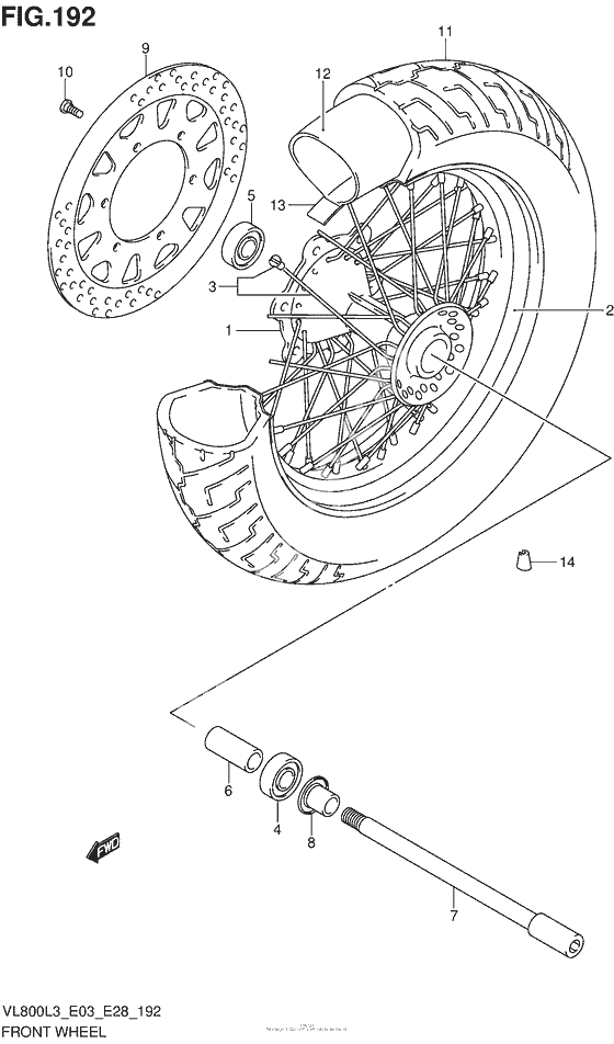 Переднее колесо (Vl800L3 E28)