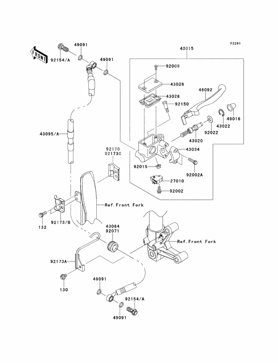 Front master cylinder