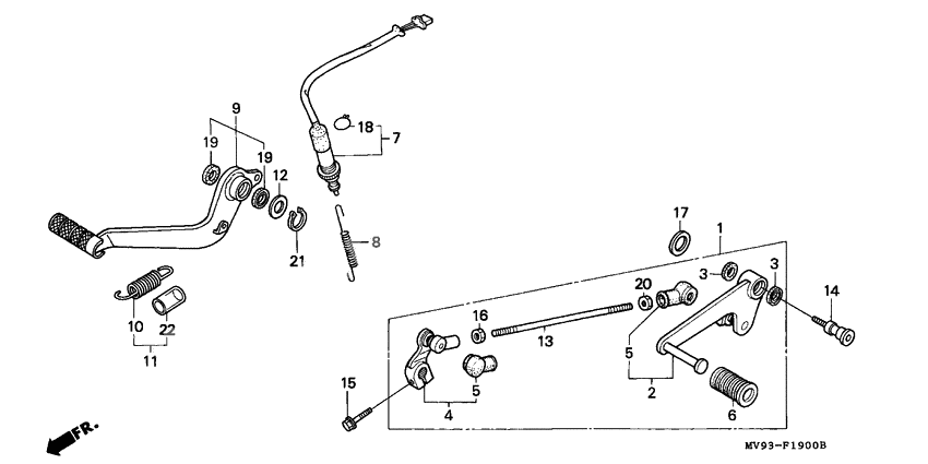 Brake pedal/change pedal